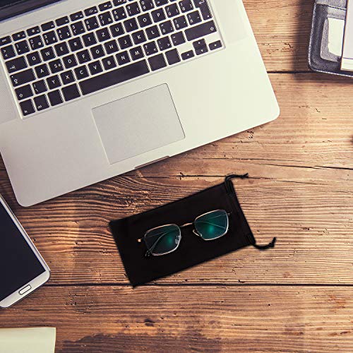 100 Pieces Microfiber Case Pouch Bag Glasses Sunglasses Case With 2 Pieces Cloth (Black) #TOP4