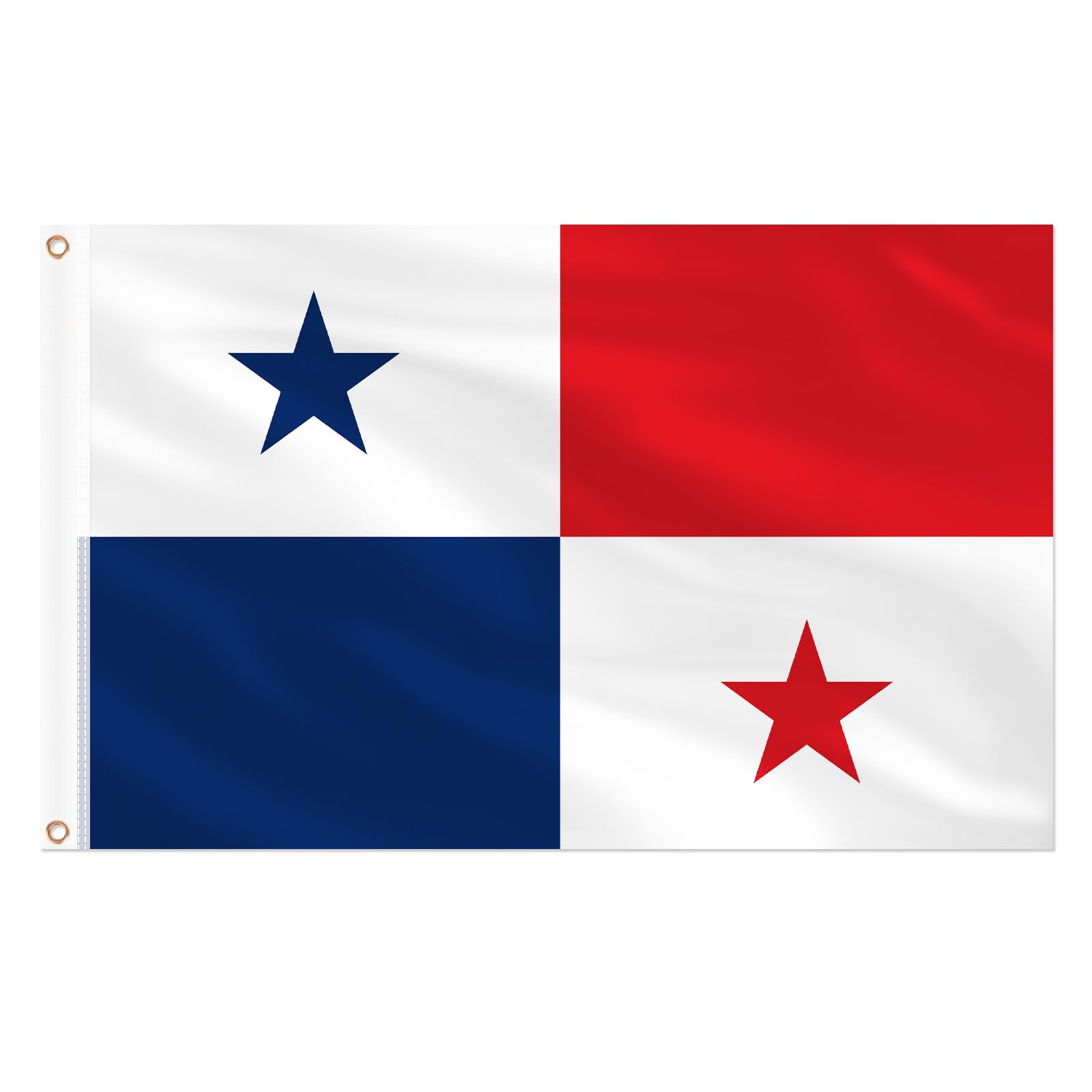 AhfuLife Panama Flag 5ft x 3ft for Party Decorations, 2Pcs Large Panamanian Flag Polyester Double‑Sided with Brass Eyelets for Garden Street Indoor Outdoor Party Decorations — image 1