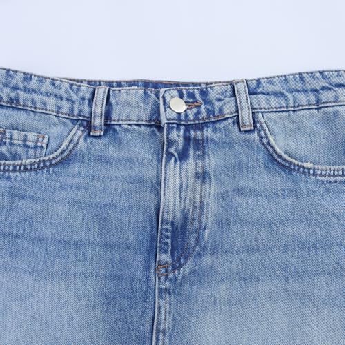 Womens Denim Mini Skirt Casual Stretch Low Waist Jean Skirts with Pockets Slim Fit3