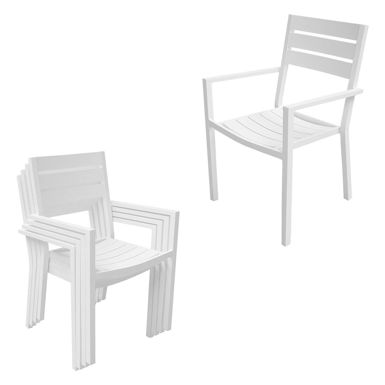 Conjunto de jardín extensible VENEZIA 180/300 en aluminio 10 plazas blanco