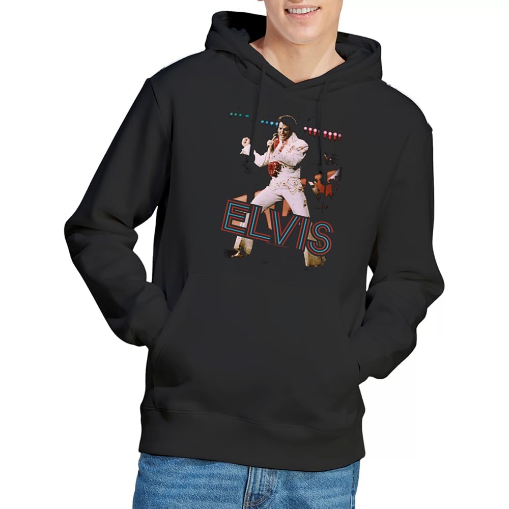 Elvis Presley Men's Hit The Lights Hoodie Black - XL