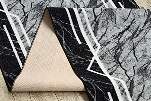 Tapis de couloir effet marbre gris MARMUR design chic - 8