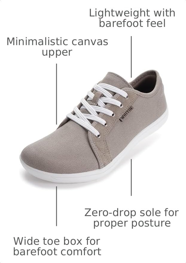 Image of WHITIN Men's Canvas Wide Barefoot Sneakers Casual Style W81V2