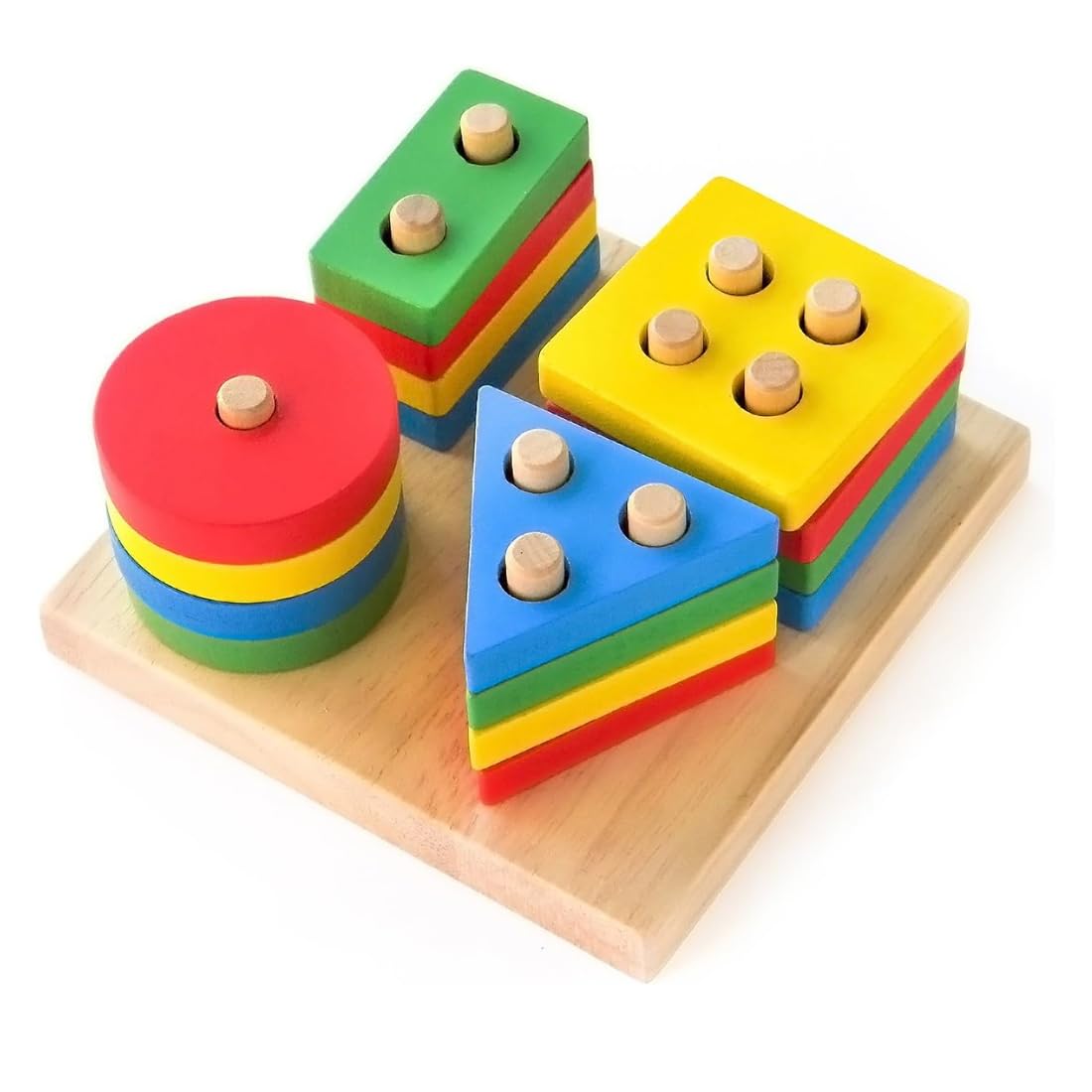Montessori Wisdom Toys Wooden Puzzle 1 2 3 Years, Stacking & Selection, Building Toys for Early Educational Development, Activities and Development