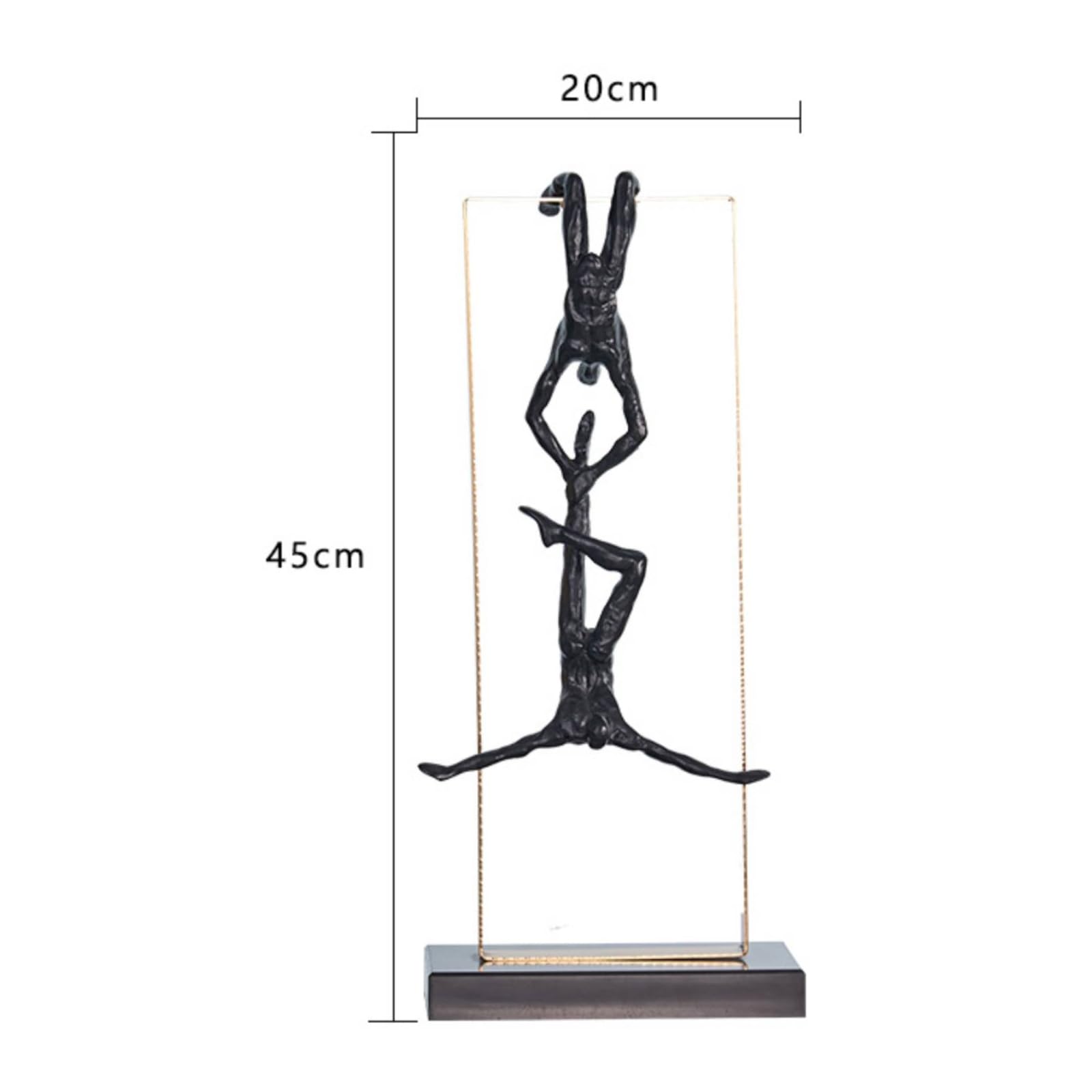 Statuette avec Cadre en Métal Abstrait Statuette avec Cadre Épuré Objet Décoratif pour Bureau, Style B - Sculpture D Escalade, 20cm X 45cm, Finition Électrolytique