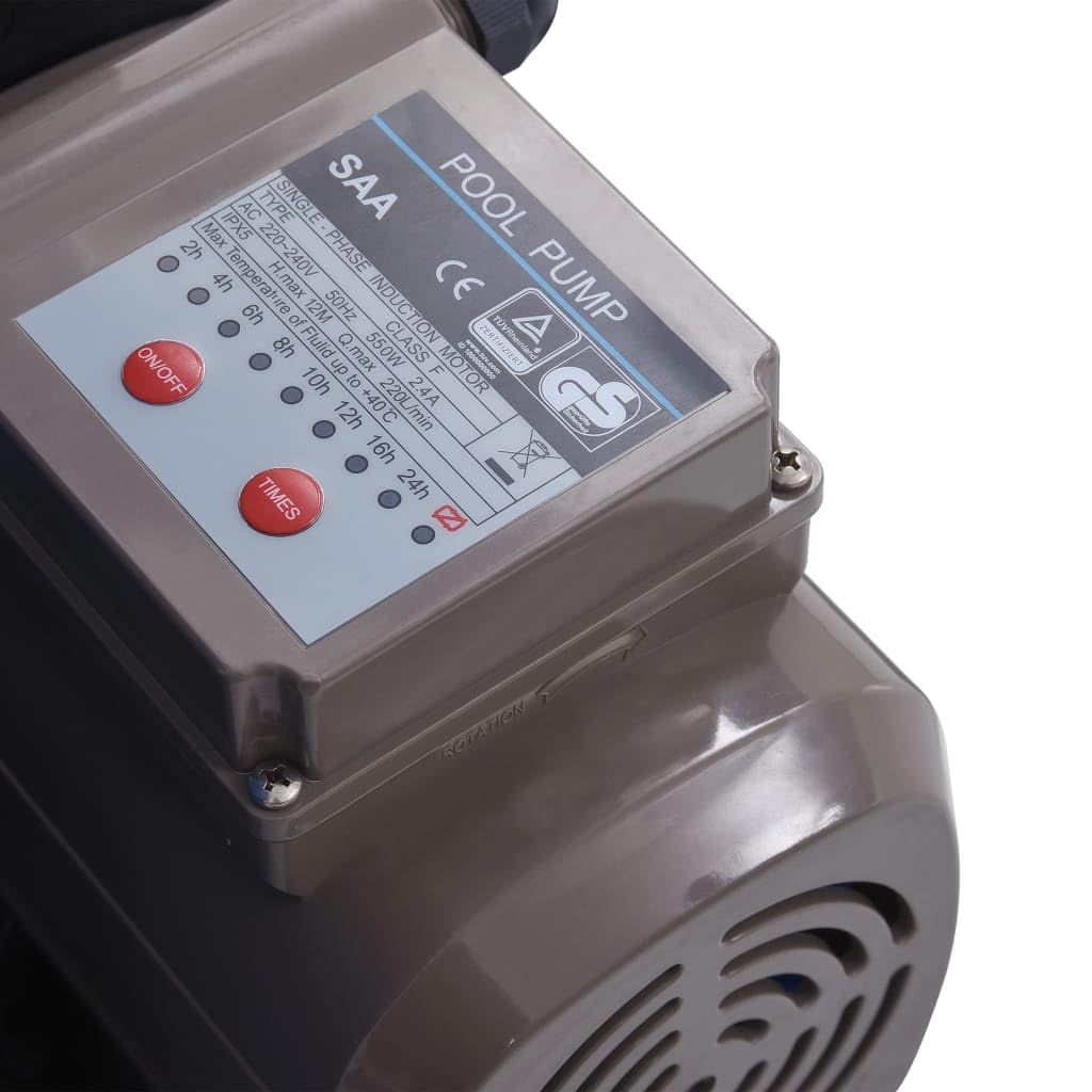 INLIFE Bomba con filtro de arena con temporizador, 530 W, 10980 l/h, para casa y jardín, piscinas y spa (15,2 kg)