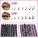 Individual Lashes D Curl Lash Clusters 9-16mm DIY Eyelashes Extension 280pcs Eyelash Clusters Lash Extension for Self Application at Home (30D+50D D Curl 9-16mm Mixed)