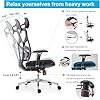 HOLLUDLE Silla de Oficina Ergonómica con Respaldo Adaptativo, Silla de Escritorio de Alto Respaldo con Reposabrazos 4D, Profundidad de Asiento Ajustable, Soporte Lumbar y Reposacabezas 2D, Negro #5