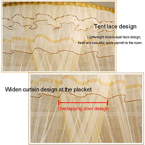 Dentelle suspendue sur baldaquin rond violet haut de gamme pour lit