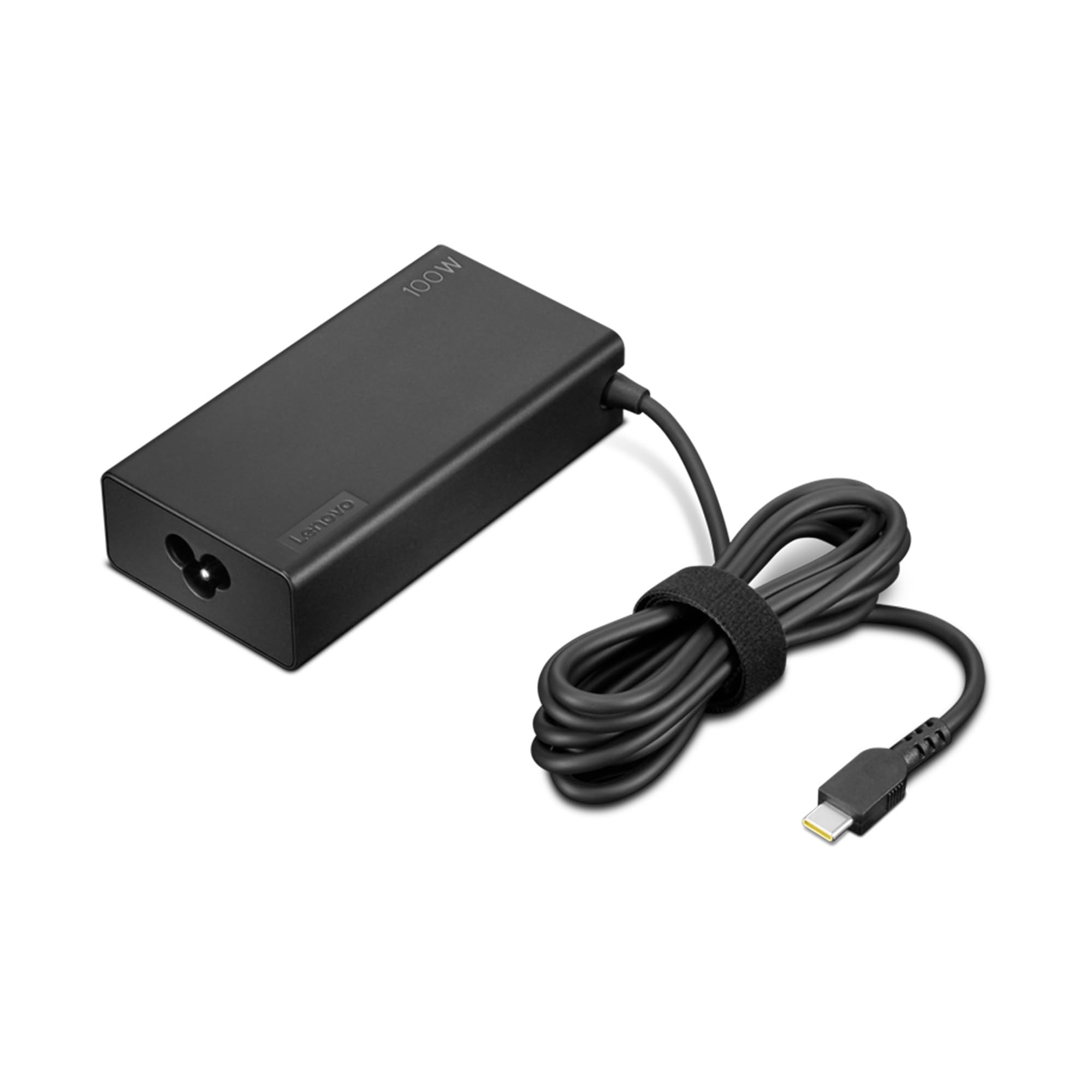 Lenovo 100W AC Adapter USB-C: Caricatore da parete con Cavo Slim Tip per Ricarica Veloce. Compatibile con ThinkPad e Dispositivi USB-C. Include Cavi da 1 m, 1.8 m e Garanzia Lenovo 1 Anno – Nero