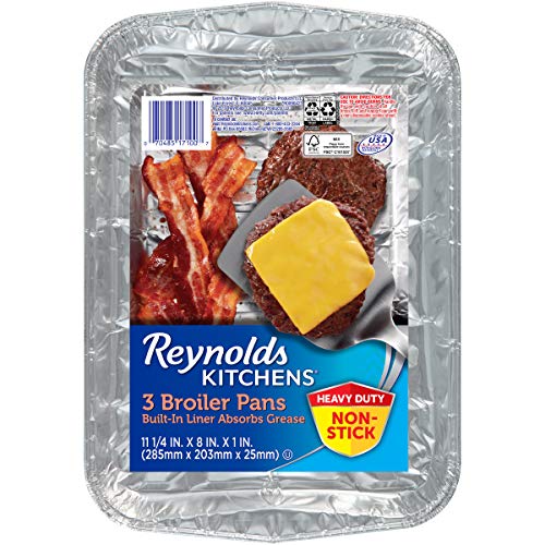 Reynolds Bakeware Broiler Pan , Non-Stick (3 count),11 1/4 x 8 in