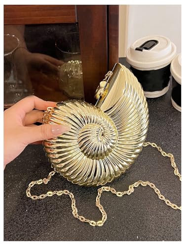 Milumia Women's Seashell Purse Metallic Conch Shaped Crossbody Bag Party Prom Handbags4