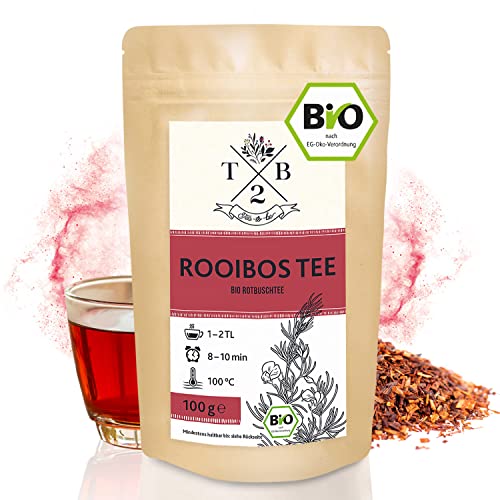 BIO Rooibos Tee lose 100 g - Rotbusch Tee natur - Rooibusch Tee aus Südafrika - Kräutertee ohne Koffein und Aromen Cover