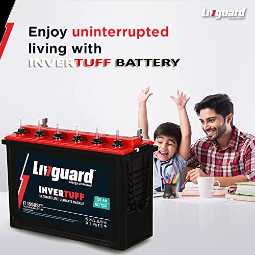 Image of Livguard INVERTUFF IT 1560STT 150Ah Recyclable Tall Tubular Inverter Battery for Home, Office & Shops (Black & Red)