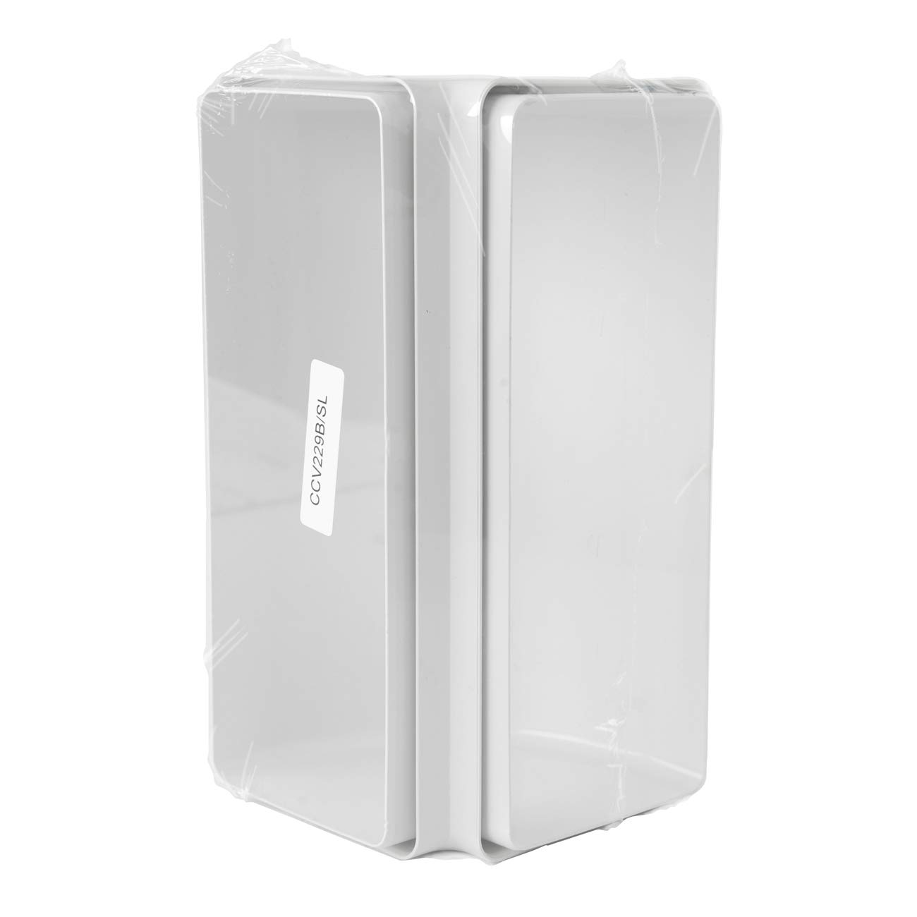 La CCV229B pionowy wygięty 220 x 90 mm ABS z wkładkami F/F do prostokątnych rur kolor biały