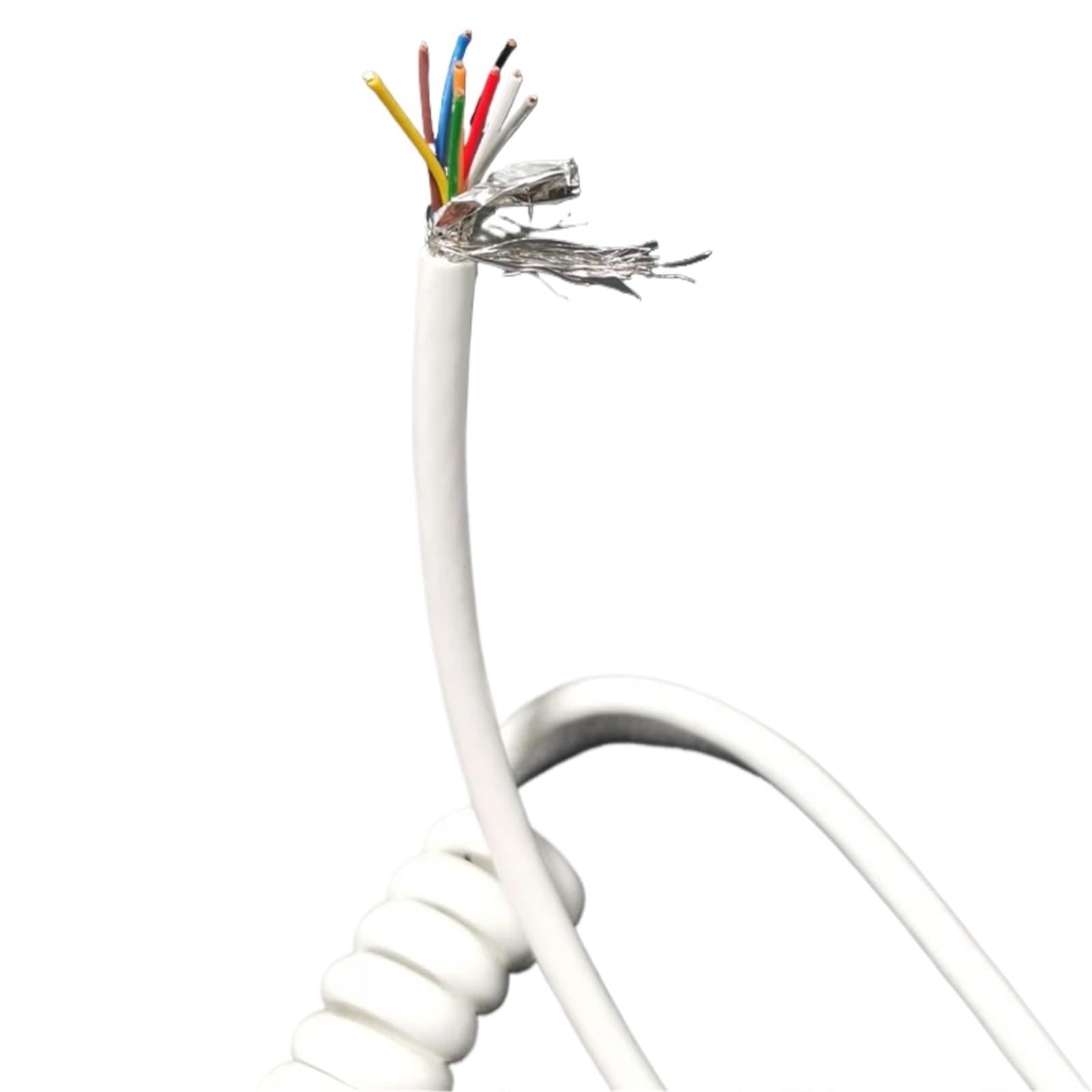 9-rdzeniowy kabel spiralny sprężynowy o średnicy 0,15 m2 - trwały i elastyczny przedłużacz izolowany do użytku przemysłowego i domowego, 1 szt.(Stretch 6Meters)