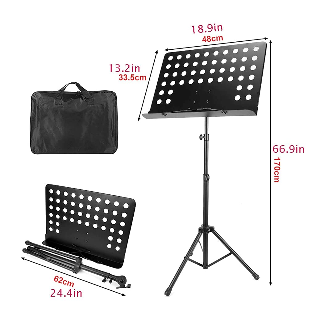 Supporti per Spartiti Portatili Supporto per Spartiti Regolabile in Altezza Supporto per Spartiti Pieghevole con Borsa per Chitarra Violino Supporto per Libri,