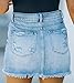 GOBLES Women's Sexy Mid Waist Zipper Closure Frayed Raw Hem Ripped Mini Denim Skirts Blue