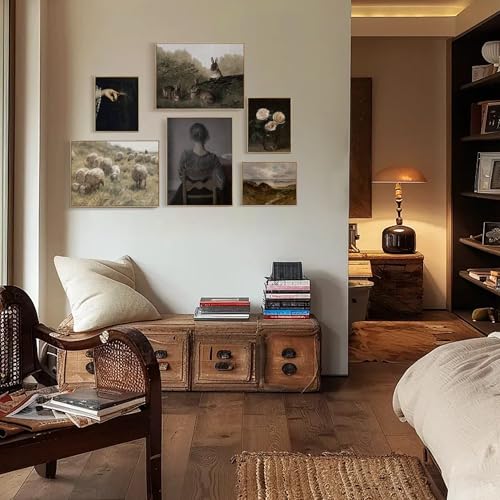 Cuadros decoracion dormitorios con marco madera para paredes vacías 4