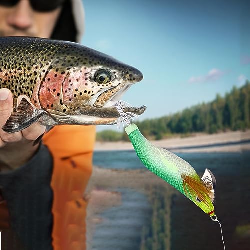 Leuchtender Köder für | Kunstköder für mit Augen - Outdoor-Sportzubehör zum Angeln von Wels, Zahn, Schlangenkopf, Tintenfisch, Tintenfisch, Tintenfisch