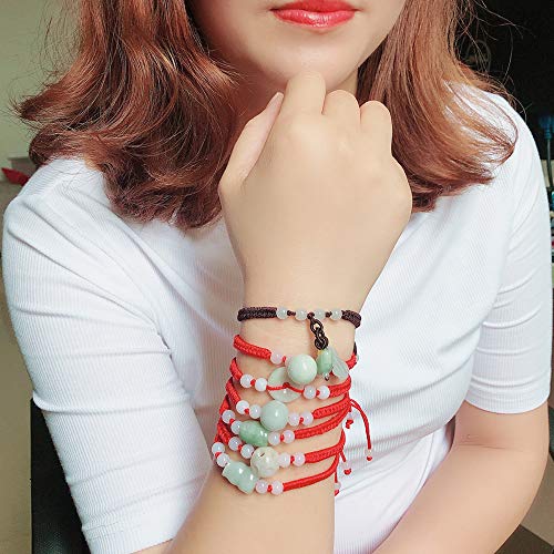 YONYou 3pcs Handmade Tibetan Buddhist Lucky Jade Braid Red Rope Bracelet Protection Amulet Bangles2