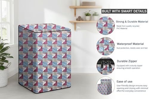 Image of Stylista Top Load Fully Automatic Washing Machine Cover Compatible for IFB 8 kg, 8.5 kg, 9 kg & 9.5 kg, Surface Pattern Grey