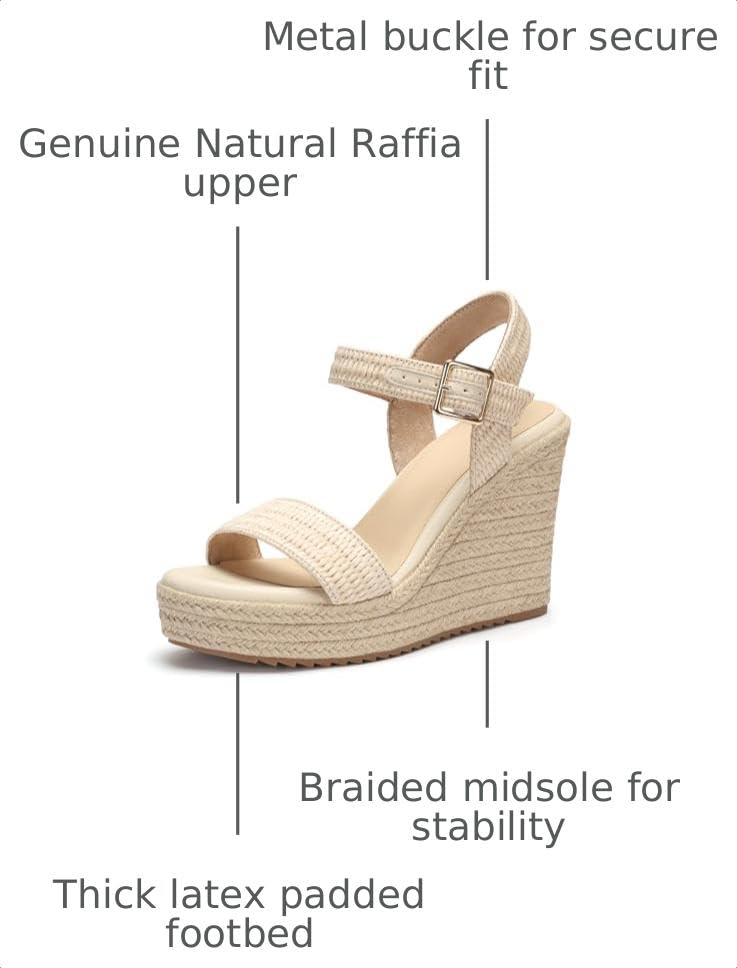 Image of VICKI.VICKI Women's Platform Sandals Wedge Ankle Strap Open Toe Sandals