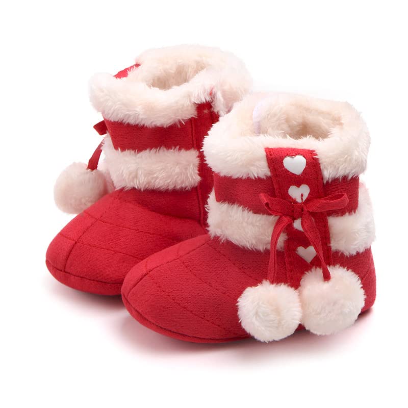 Newborn Baby Girls Booties Non-Slip Sole for Toddler Cozy Warm Shoes
