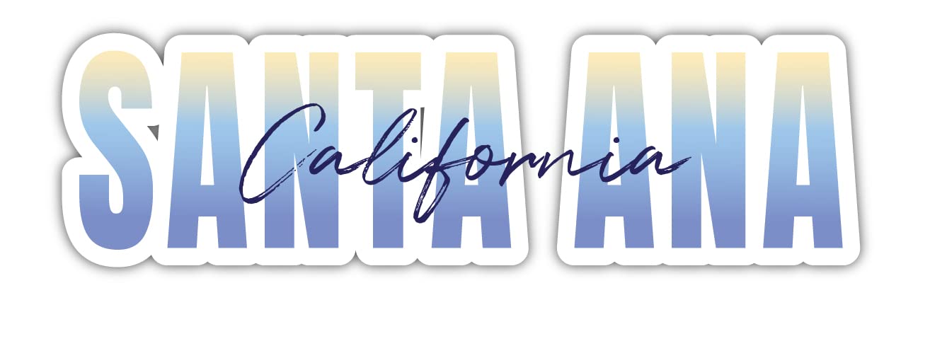 Santa Ana California Souvenir 2-Inch Vinyl Decal Sticker Script Design 2 Inch|Sticker