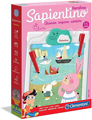 Clementoni - 16214 - Sapientino Bambina, Schede attività E Penna Interattiva - Gioco Educativo 3 Anni, Elettronico Parlante con Batterie Incluse - Made in Italy