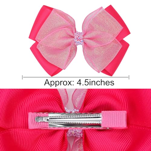 Pinzas para el cabello con moños de organza 4.5 pulgadas, paquete de 2 miniatura 4
