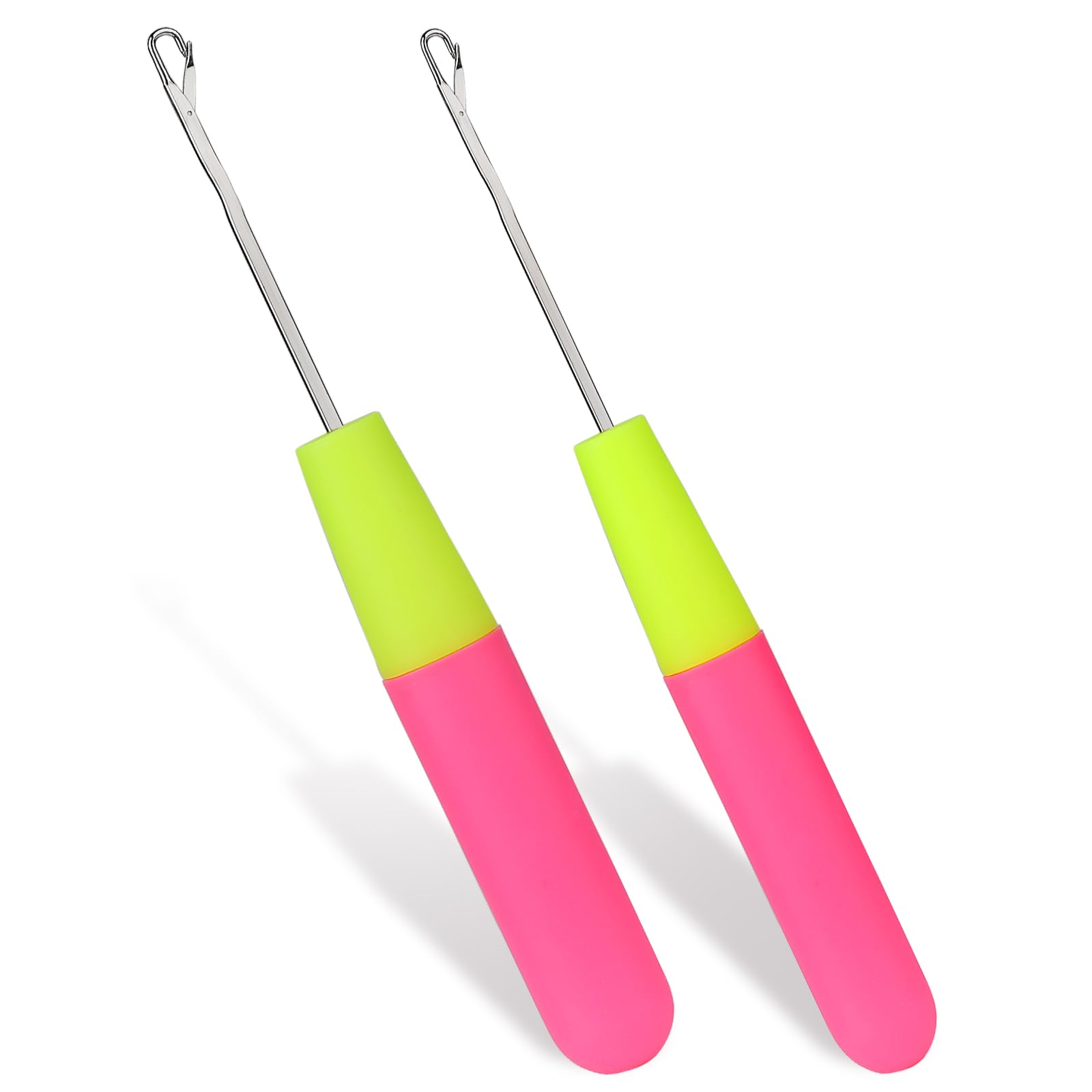 MORFEN 2 Pcs Latch Hook, Different Sizes Latch Hook Tool (0.2in + 0.15in), Crochet Needles for Hair, Hair Crochet Hook for Scarf Carpet Making and Art Crafts