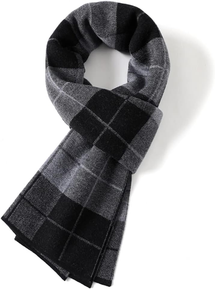 JSEIAJB Autumn and Winter Scarf Men's Business Color Matching Thickened Warm Gift Box