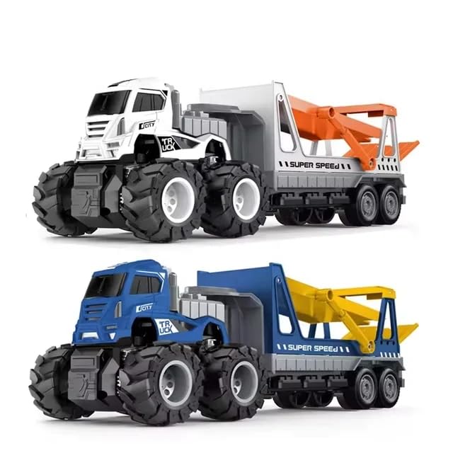 Image of Double Deck Transport Truck 1:43 Metal Toys Alloy Diecast Truck Set Toy, Diecast Miniature Car Model Best Birthday Gift for Kids[Multicolor = Sent Any 1 Truck]