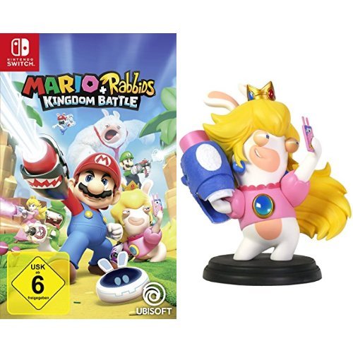 Mario & Rabbids Kingdom Battle [Nintendo Switch] + Figur Rabbid Peach (16,5 cm) Amazon.de Games