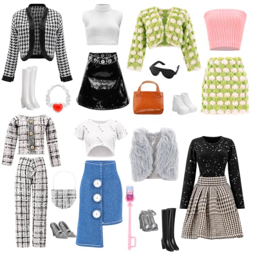 14 PCS Doll Clothes & Accessories for 11.5 Inch Girl Dolls Fashion Set - image 9