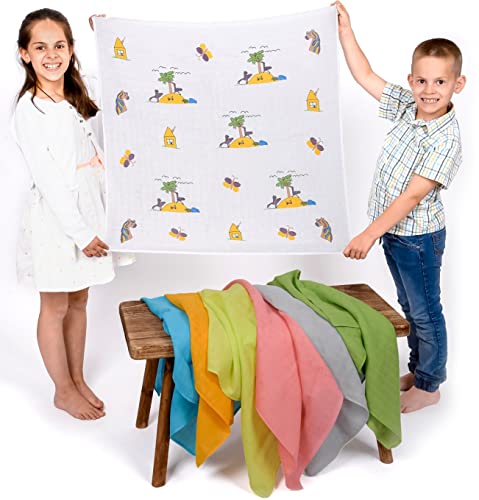 Natureville Muslin Burp Cloth Baby Gift for Newborns, Double Woven Muslin Nappies with Reinforced Border, Muslin Nappies - Image 3
