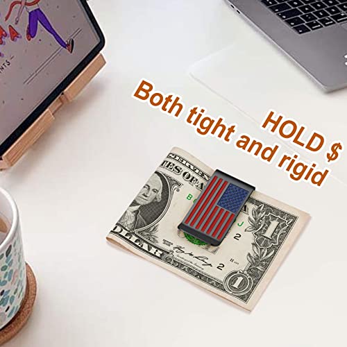 ChainsProMax Can Engrave Men Money Clip- America Flag/Baseball Pattern/Box Pattern, Stainless Steel/Gold Plated-Send Gift Box4