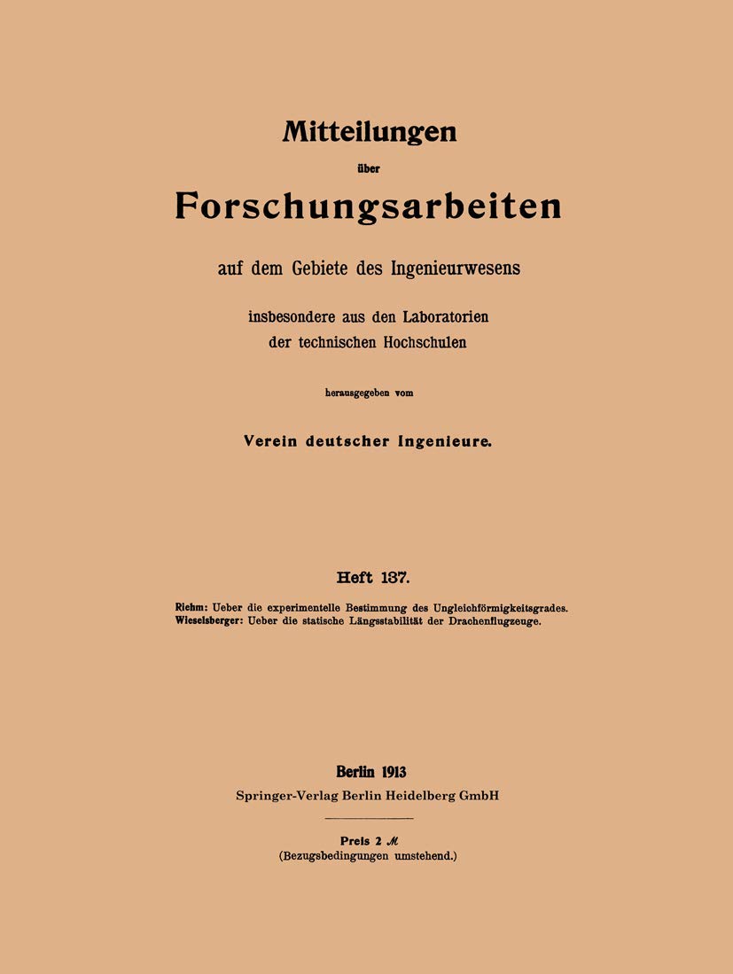 Mitteilungen Uber Forschungsarbeiten Auf Dem Gebiete Des Ingenieurwesens (German Edition): insbesondere aus den Laboratorien der technischen Hochschulen