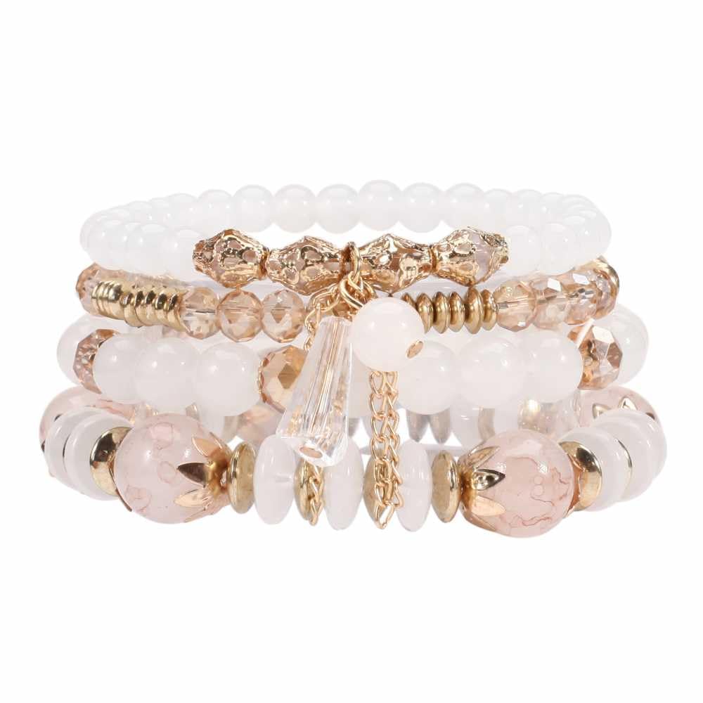 Womens Bohemian Multilayer Crystal Beaded Charm Bracelet, Beaded Bracelets For Teens, Trendy Bohemian Beaded Bracelets For Women, Multilayer Beaded Bracelets For Women Trendy(White) (B0CR17L4BM) Amazon Price History, Amazon Price Tracker