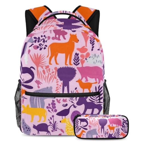 Sac à dos école soulageant le dos avec trousse assortie enfants