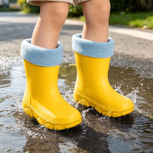 Bottes de pluie fille imperméables légères avec semelle crantée