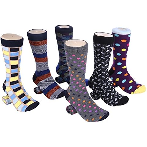 Mio Marino Mens Dress Socks - Fun Colorful Socks for Men - Cotton Funky Socks - 6 Pack - Classy Collection - 13-15 Cover