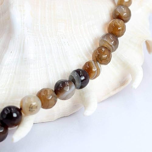 Miniatura 2 de Jewelry Making Craft Natural 6, 8, 10, 0.472 pulgadas, redondas, facetadas, ágata, piedras preciosas sueltas, cuentas de bricolaje de 15 pulgadas