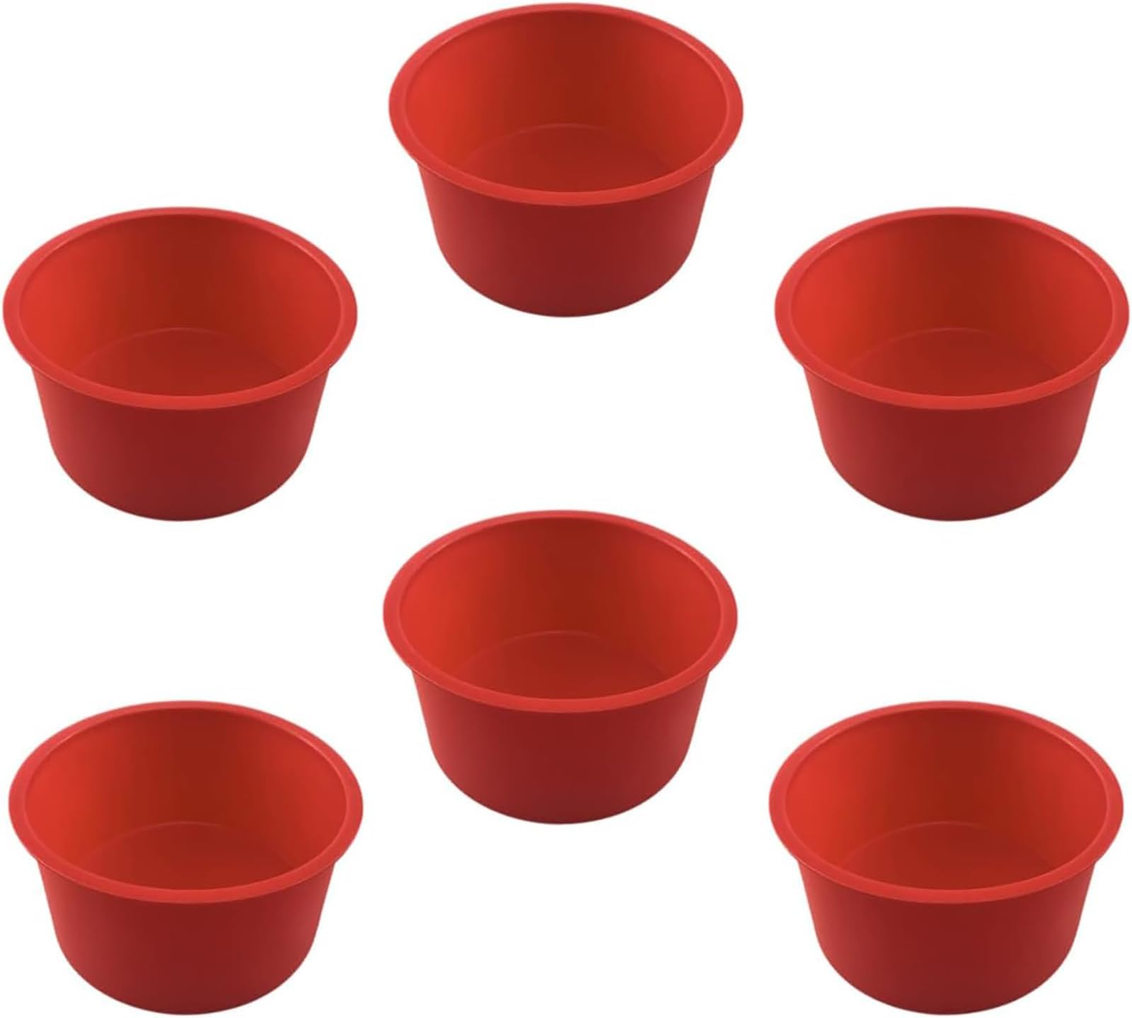 6pcs 4 Inch Silicone Cake Pan for Baking, Round Cake molds Baking Pan Non-Stick Quick Release Suitable for Cheesecake Chocolate Cake Brownie Cake puddings