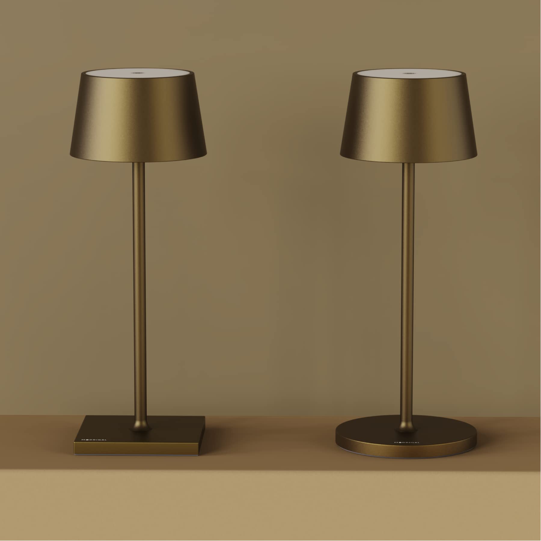 Stilosa Tischlampe Kabellos - Led Tischleuchte - Akku Kabellose Dimmbar Lampe mit Touch - Table Lamp Aufladbar Usb C - Akku-tischleuchte Outdoor - Dunkles Gold