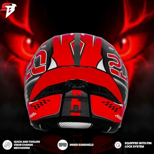Image of Steelbird SBA-20 Trace ISI Certified Flip-Up Graphic Helmet for Men and Women with Inner Silver Sunshiled