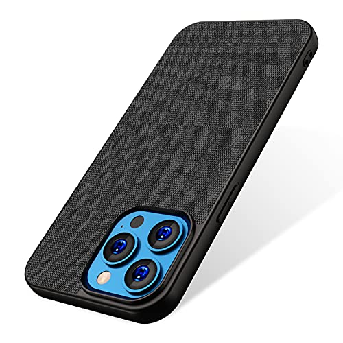 Image of Kapa Soft Fabric Hybrid Protective Back Case Cover for Apple iPhone 13 Pro (Black)