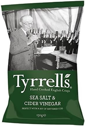 Tyrell's Tyrells Salt And Cider Vinegar Chips 150 G (Pack Of 12)