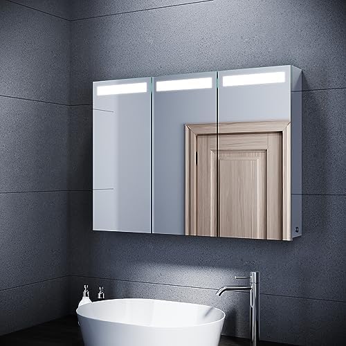 ZACK Specchio Da Parete In Acciaio Inox Con Ingrandimento 3x, Dimensioni 4,2 X 32 X 26 Cm - 2